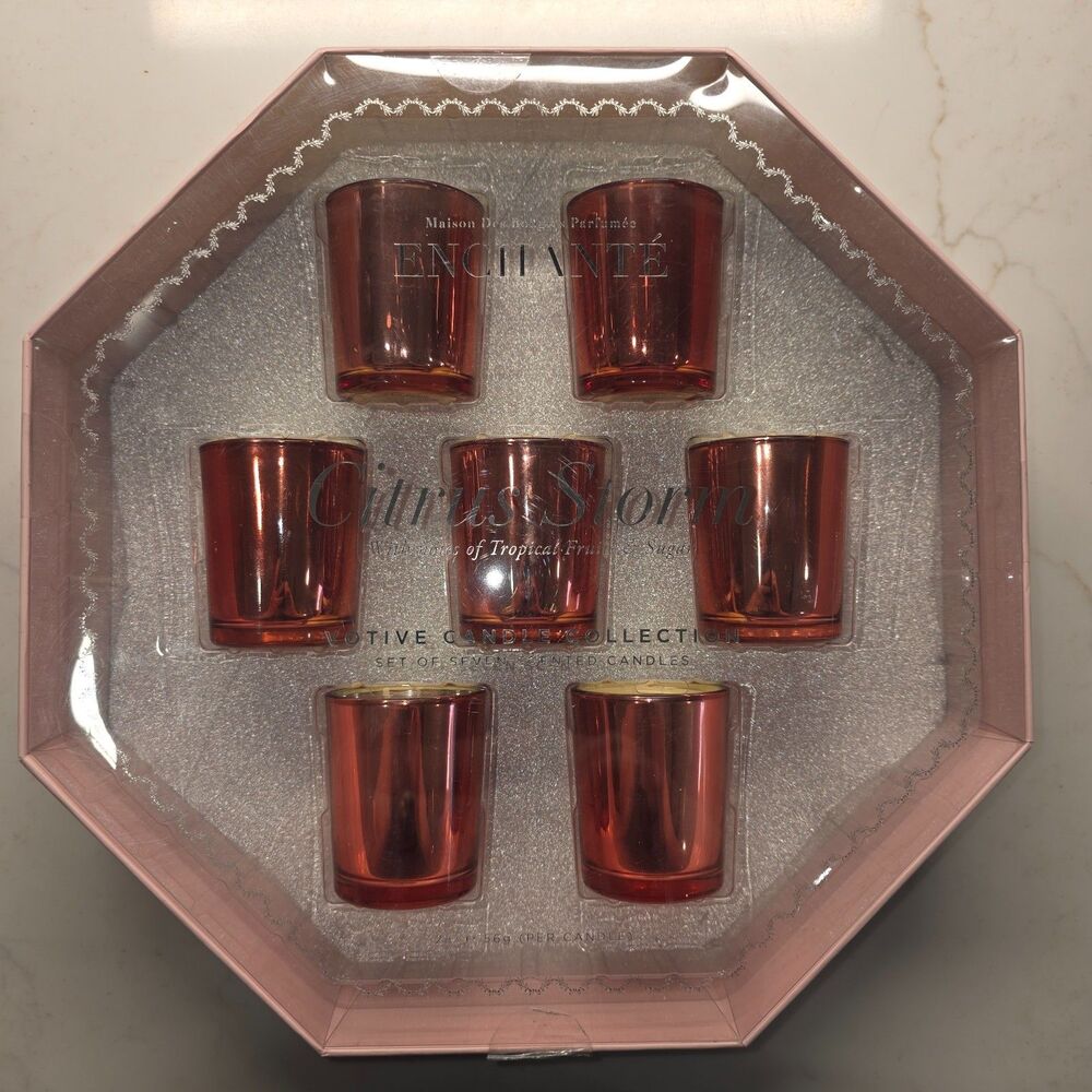 Enchante Citrus Storm Votive Candle Set - 7 Votives
